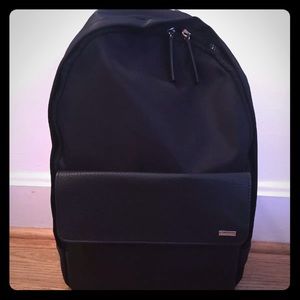 Calvin Klein Nylon Backpack w Pebble PU Trim Black